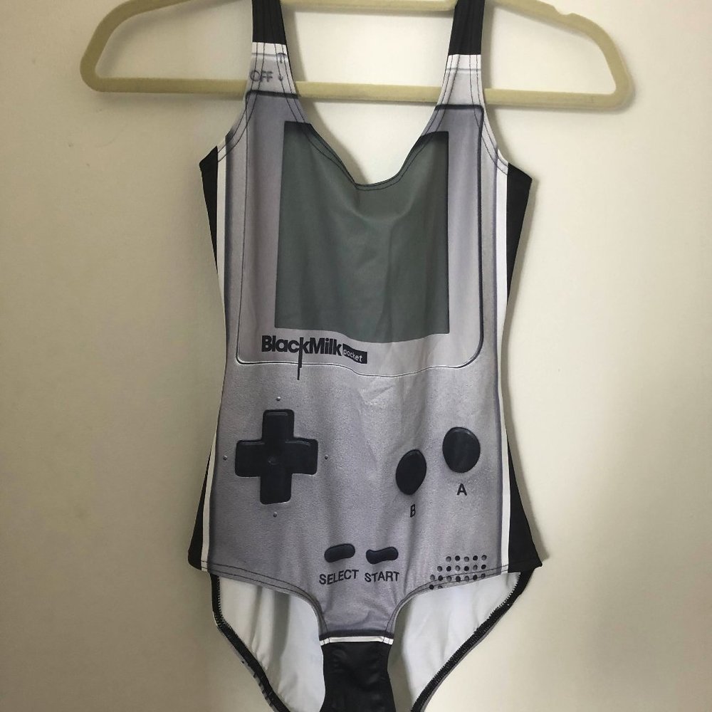 Gray Black Milk Gamer Swimsuit XS